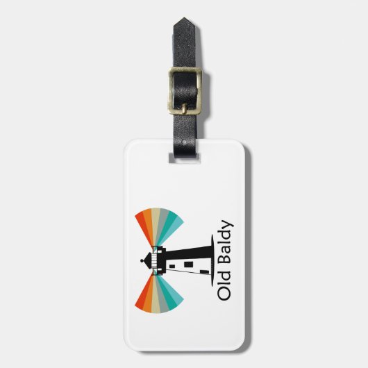 Old Baldy Lighthouse Rainbow Gepäckanhänger (Vorderseite vertikal)