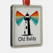 Old Baldy Lighthouse Rainbow Ornament Aus Metall (Rechts)