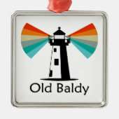 Old Baldy Lighthouse Rainbow Ornament Aus Metall (Vorne)