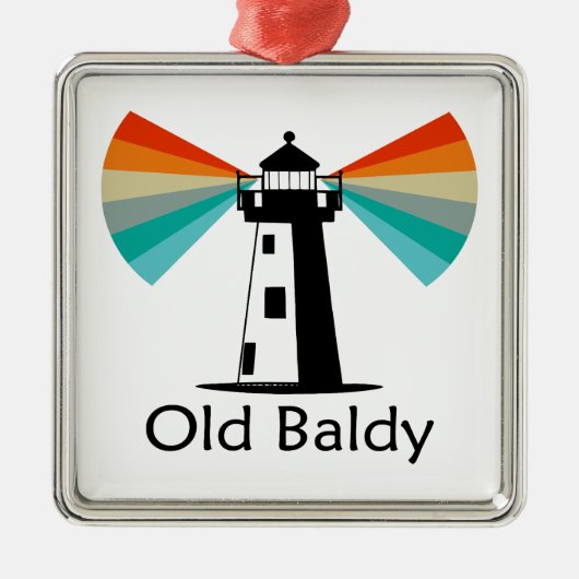 Old Baldy Lighthouse Rainbow Ornament Aus Metall (Vorne)