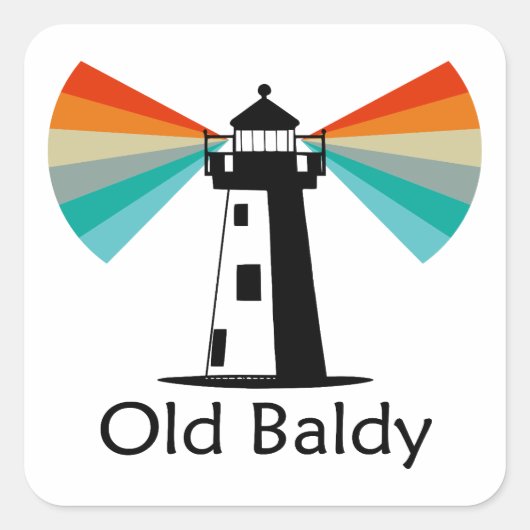 Old Baldy Lighthouse Rainbow Quadratischer Aufkleber (Vorderseite)