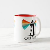 Old Baldy Lighthouse Rainbow Zweifarbige Tasse (VorderseiteRechts)
