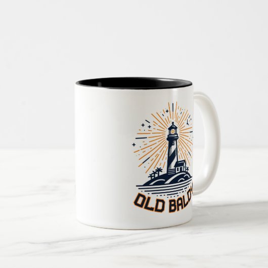 Old Baldy Lighthouse Sunrise Zweifarbige Tasse (VorderseiteRechts)