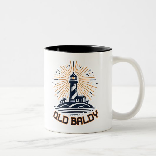 Old Baldy Lighthouse Sunrise Zweifarbige Tasse (Rechts)