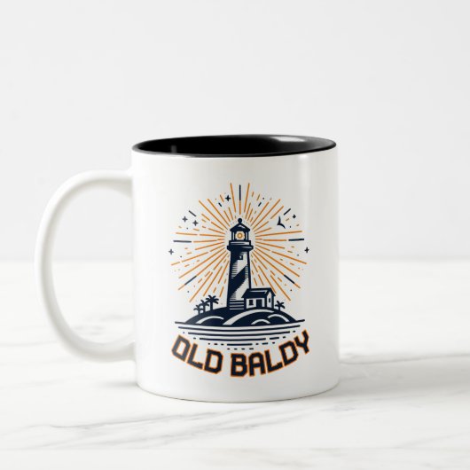 Old Baldy Lighthouse Sunrise Zweifarbige Tasse (Links)