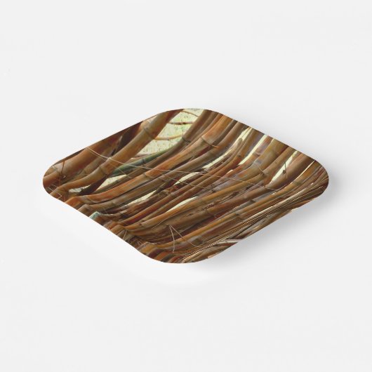 Old Bamboo Pappteller (Gewinkelt)