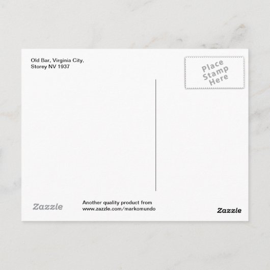Old Bar, Virginia City, Story, NV Postkarte (Rückseite)
