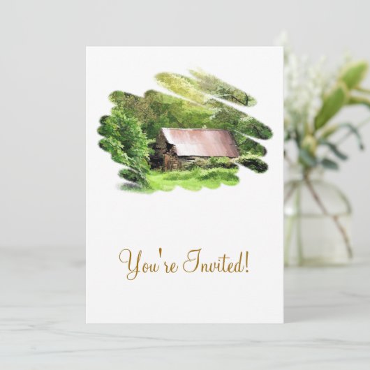 OLD BARN EINLADUNG (Stehend Vorderseite)