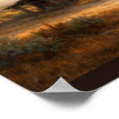 Old barn half-collapsed in sunlight poster (Ecke)