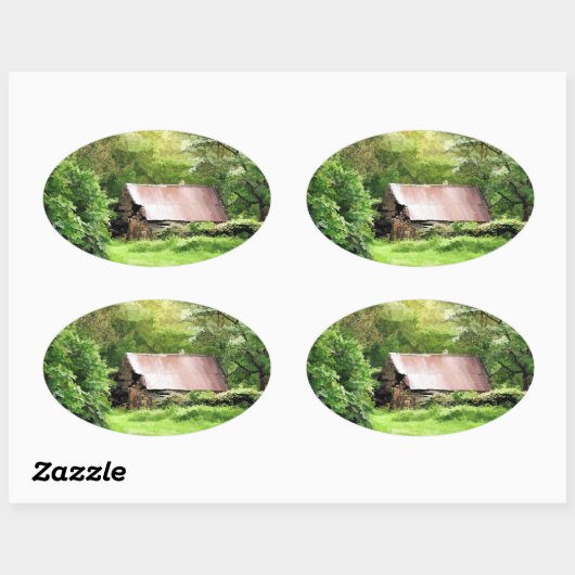 OLD BARN OVALER AUFKLEBER (Blatt)