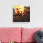 Old Barn Rustic Co. Rustic Adirondack Sessel Sunse Leinwanddruck (Insitu (Wohnzimmer))
