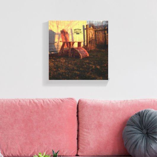 Old Barn Rustic Co. Rustic Adirondack Sessel Sunse Leinwanddruck (Insitu (Wohnzimmer))