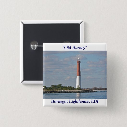 "Old Barney" Barnegat Lighthouse LBI NJ Button (Vorne & Hinten)