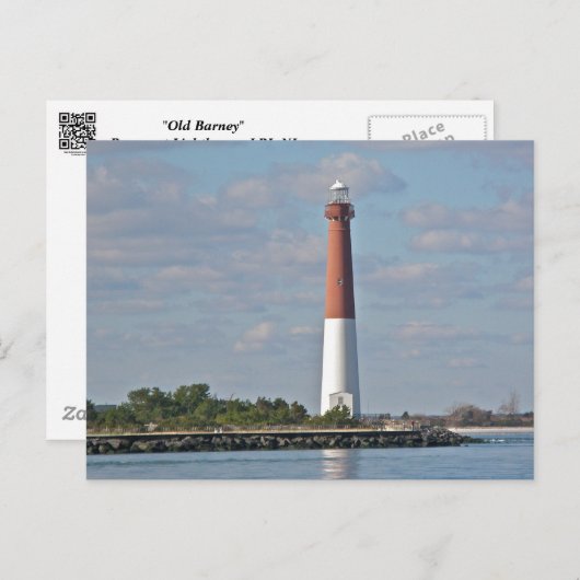 "Old Barney" Barnegat Lighthouse LBI NJ Postkarte (Vorne/Hinten)