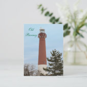 Old Barney Lighthouse NJ Postkarte (Stehend Vorderseite)
