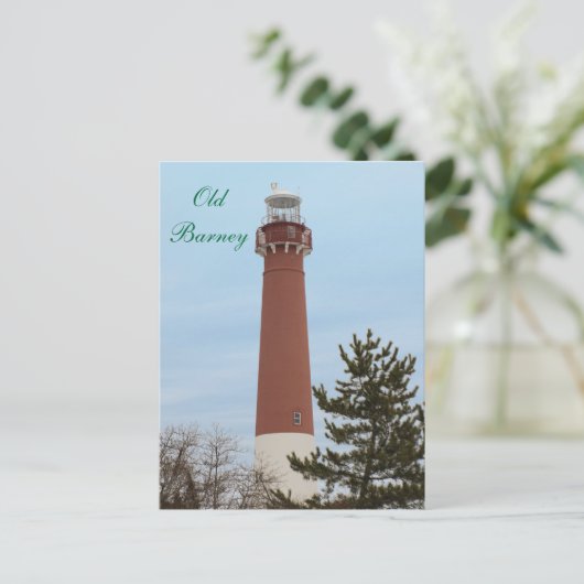 Old Barney Lighthouse NJ Postkarte (Stehend Vorderseite)