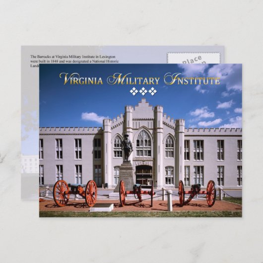 Old Barracks (Stonewall Jackson Arch), VMI Postkarte (Vorne/Hinten)