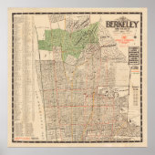 Old Berkeley CA Map (1912) Poster (Vorne)