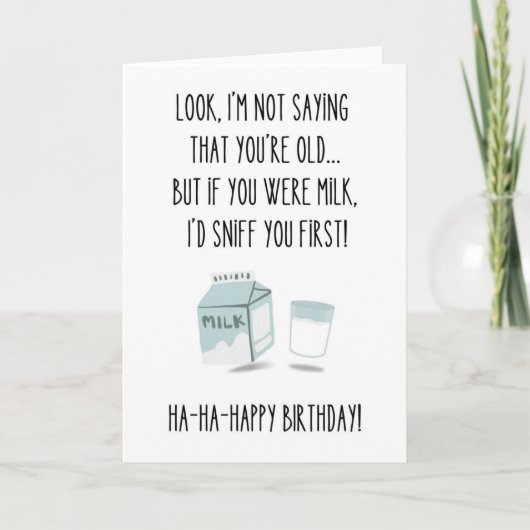 Old Birthday Card, Funny Birthday Card Rude Karte (Vorderseite)