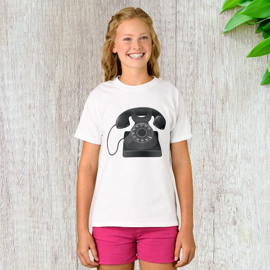 Old Black Phone Girls T - Shirt