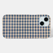 Old Blue Gingham Case-Mate iPhone Hülle (Rückseite (Horizontal))