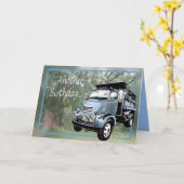 Old Blue Müllwagen anpassen Karte (Gelbe Blume)