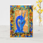 Old Blue Note Card Karte (Gelbe Blume)