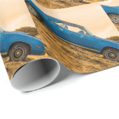 Old Blue Plymouth Barracuda Geschenkpapier (Rolleneckpunkt)