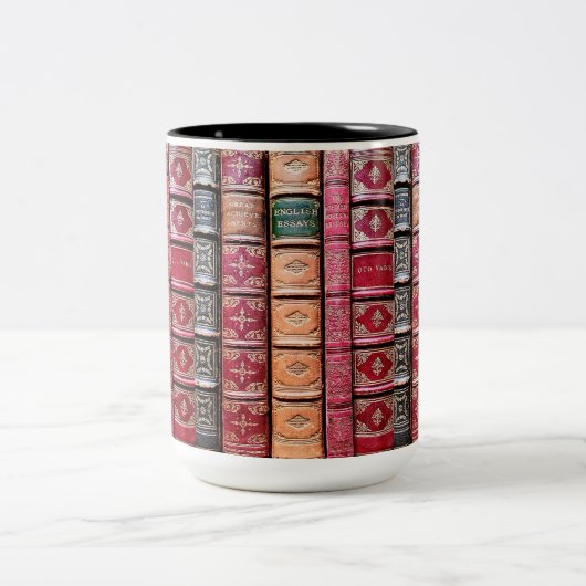 Old Book Library Quo Vadis Zweifarbige Tasse (Mittel)