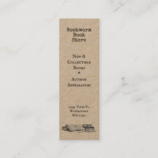 Old Books Editable Store Discount Card Mini Visitenkarte (Vorderseite)