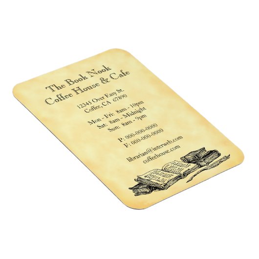 Old Books Restaurant Werbung Custom Magnet (Rechte Seite)