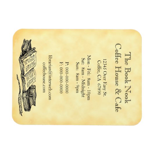 Old Books Restaurant Werbung Custom Magnet (Horizontal)