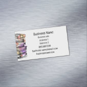 Old Books Writer der Aquarellbibliothek Magnetische Visitenkarte (Beispiel)