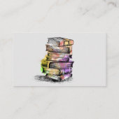 Old Books Writer der Aquarellbibliothek Visitenkarte (Rückseite)