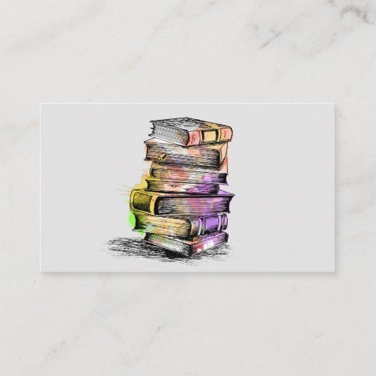 Old Books Writer der Aquarellbibliothek Visitenkarte (Rückseite)
