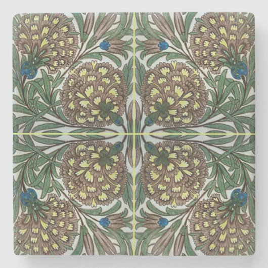 Old Botanical Victorian Design Steinuntersetzer (Vorderseite)