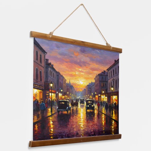 Old Boulevard Wandteppich Mit Holzrahmen (Gewinkelt)