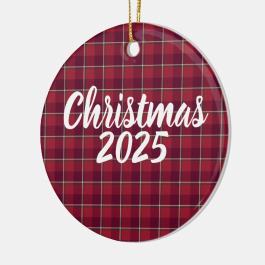 Old Brick and Cab Sav Plaid Christmas 2025 Keramik Ornament (Links)