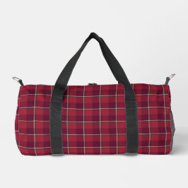 Old Brick and Cab Sav Plaid Red Burgundy Duffle Bag