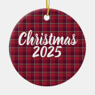 Old Brick und Cab Sav Karo-Weihnachten 2025 Keramik Ornament
