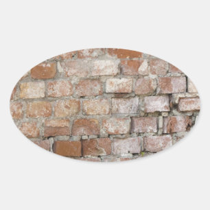 Old Brick Wall Ovaler Aufkleber