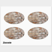 Old Brick Wall Ovaler Aufkleber (Blatt)