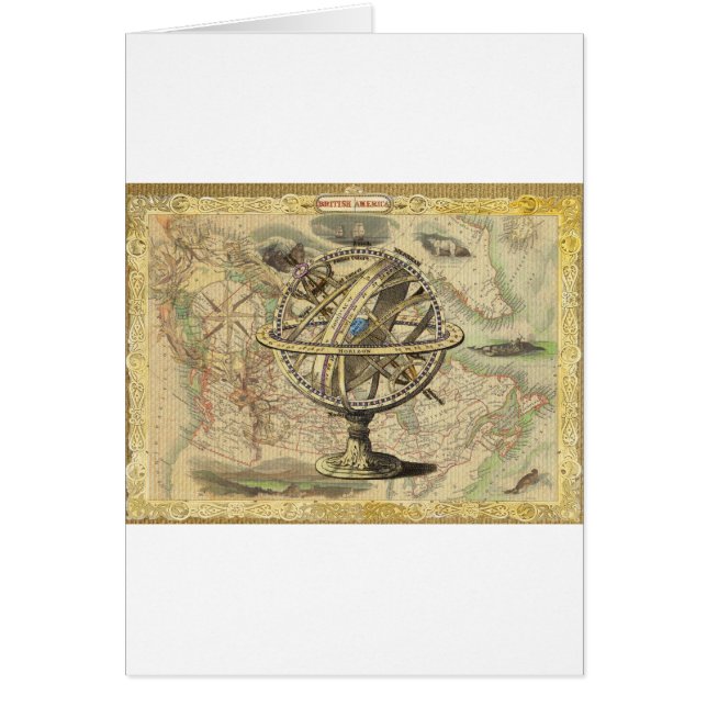 Old British America Explare Polar Bear Compass Map (Vorne)