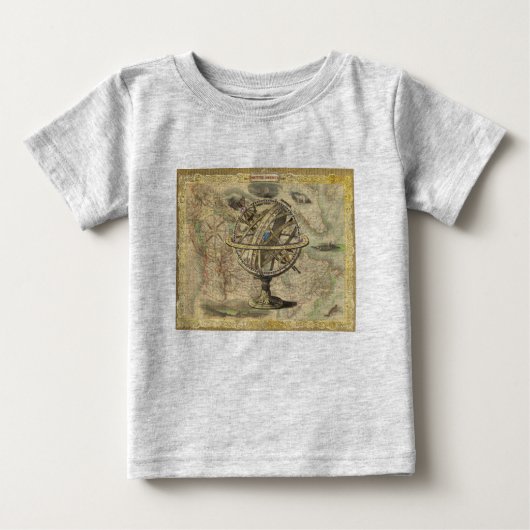 Old British America Explare Polar Bear Compass Map Baby T-shirt (Vorderseite)