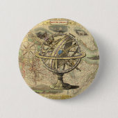 Old British America Explare Polar Bear Compass Map Button (Vorderseite)