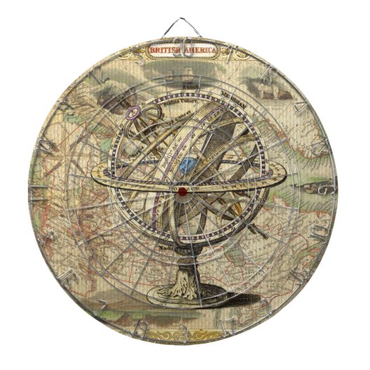 Old British America Explare Polar Bear Compass Map Dartscheibe (vorne)