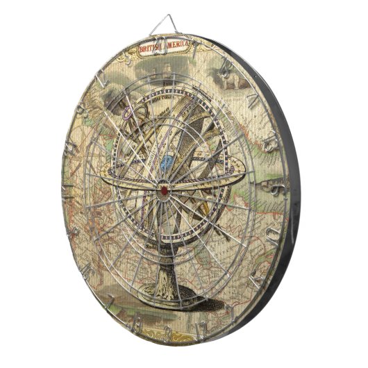 Old British America Explare Polar Bear Compass Map Dartscheibe (Vorderseite rechts)