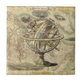 Old British America Explare Polar Bear Compass Map Fliese (Vorderseite)