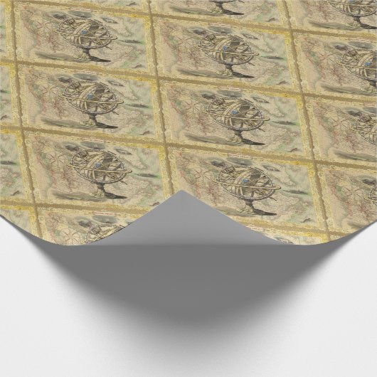 Old British America Explare Polar Bear Compass Map Geschenkpapier (Ecke)