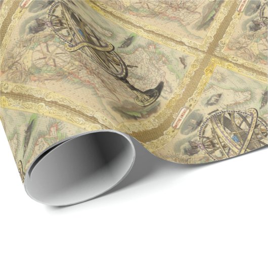 Old British America Explare Polar Bear Compass Map Geschenkpapier (Rolleneckpunkt)